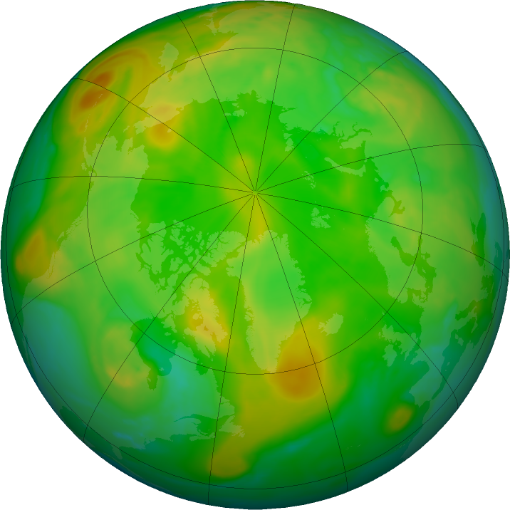Arctic ozone map for 16 June 2022